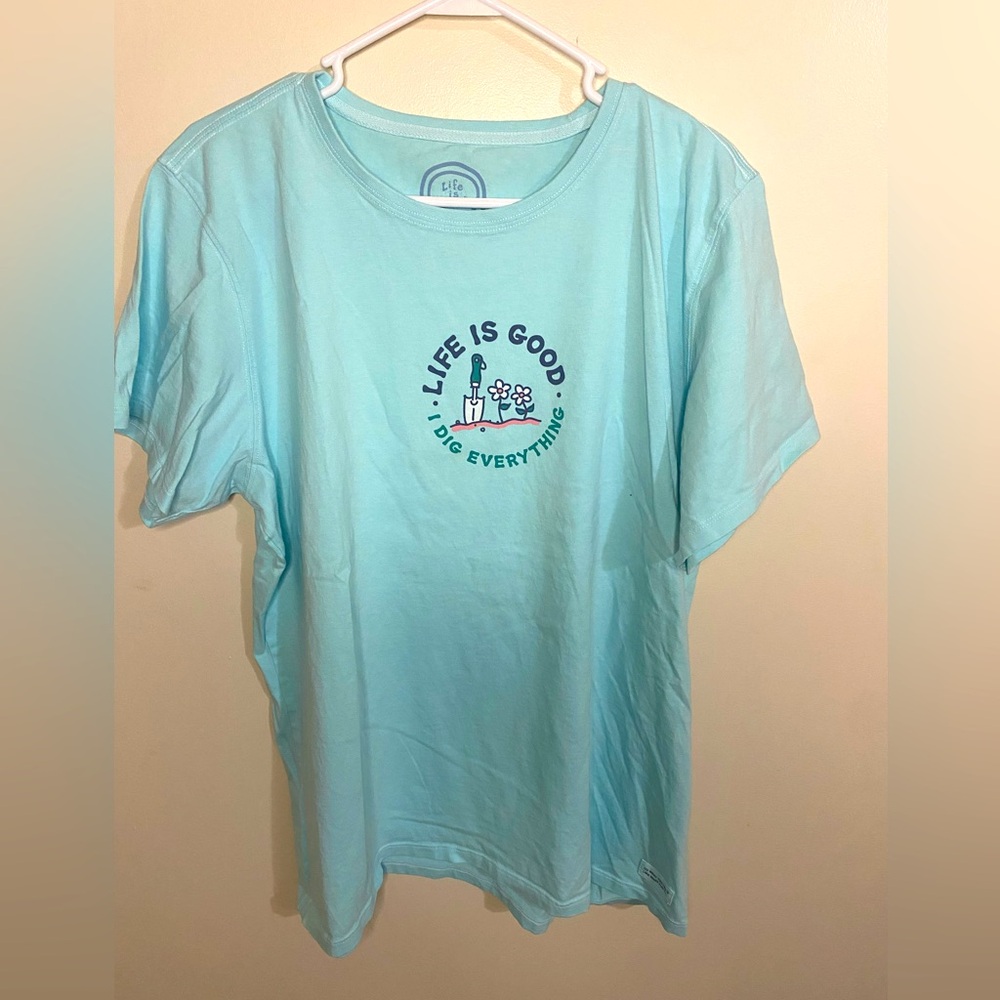 Life is Good XXL Teal T-shirt “I Dig Everything” Excellent Used Condition